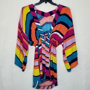 Trina Turk Multicolor Stripe Beach Coverup Size Small